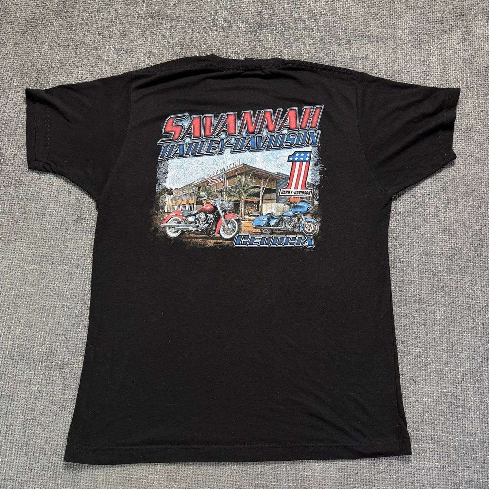 Harley-Davidson Savannah Georgia T-Shirt Mens XL Black Graphic Biker Tee 2021